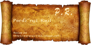 Perényi Raul névjegykártya